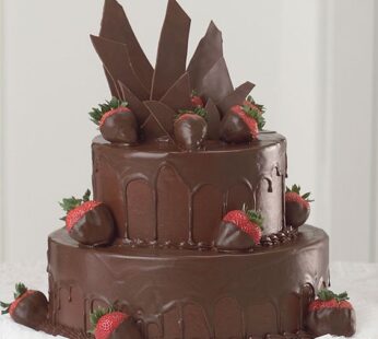 Chocolate Strawberries Fruit Cake