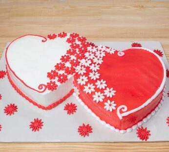 Double Heart Engagement Cake