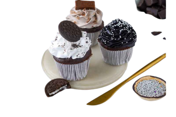 Oreo Cupcake + Kit Kat Cupcake + Chocolate Cupcake