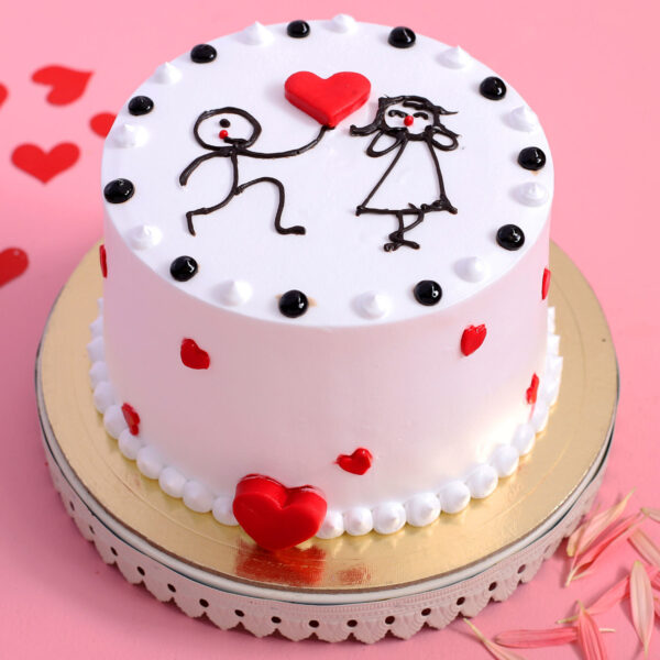 Love Couple Vanilla Designer Cake-