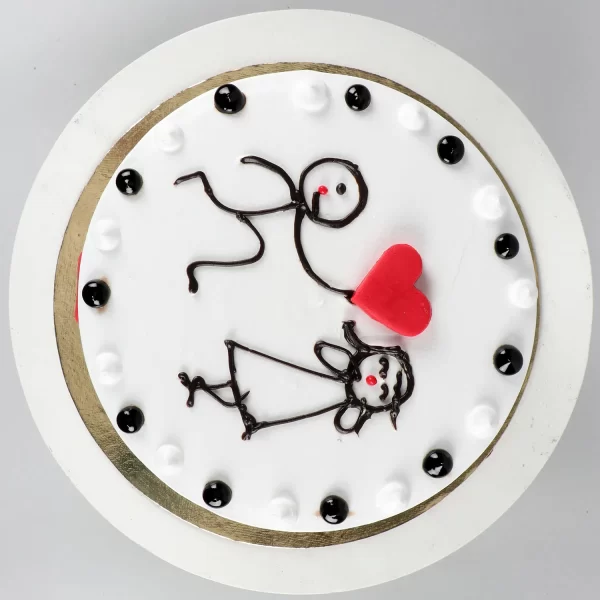 Love Couple Vanilla Designer Cake- - Image 6