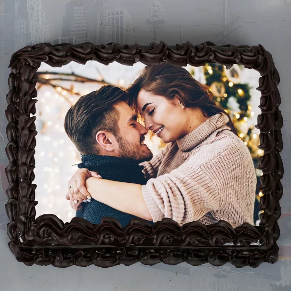 Decorated Chocolate Photo Cake - Image 3