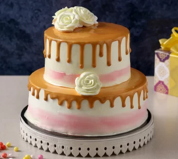 Dripping 2 Tier Butterscotch Cake-