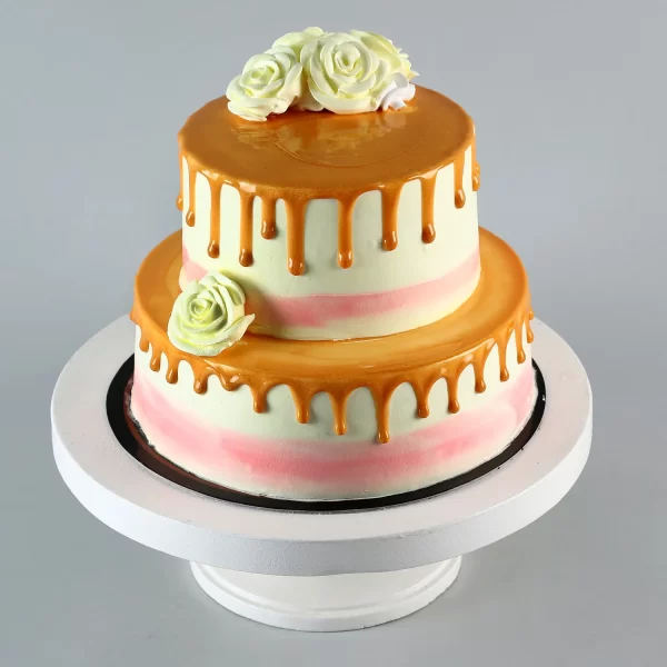 Dripping 2 Tier Butterscotch Cake- - Image 2