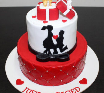 Love Theme Engagement Cake