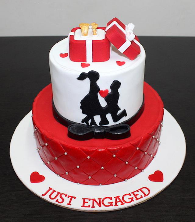 Best Heart Shape Engagement Cake | Buy Custom Cake Online